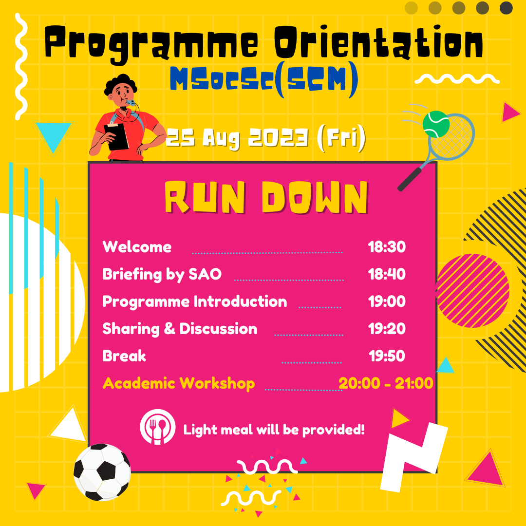 MSocSc(SCM) Programme Orientation 2023